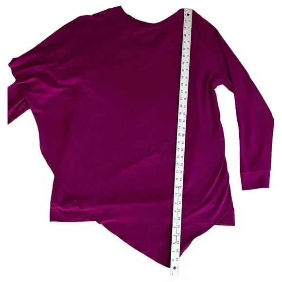 Soft Surroundings Knit Top Asymmetric Draped Pink Size Large long sleeves - Picture 6 of 8